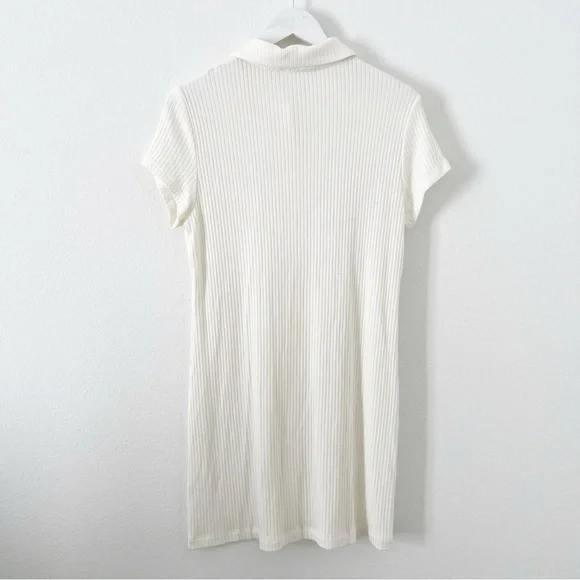 Reformation White Cream Stefana Draper
Rib Knit Dress Mini Collared Size XL - Picture 7 of 7